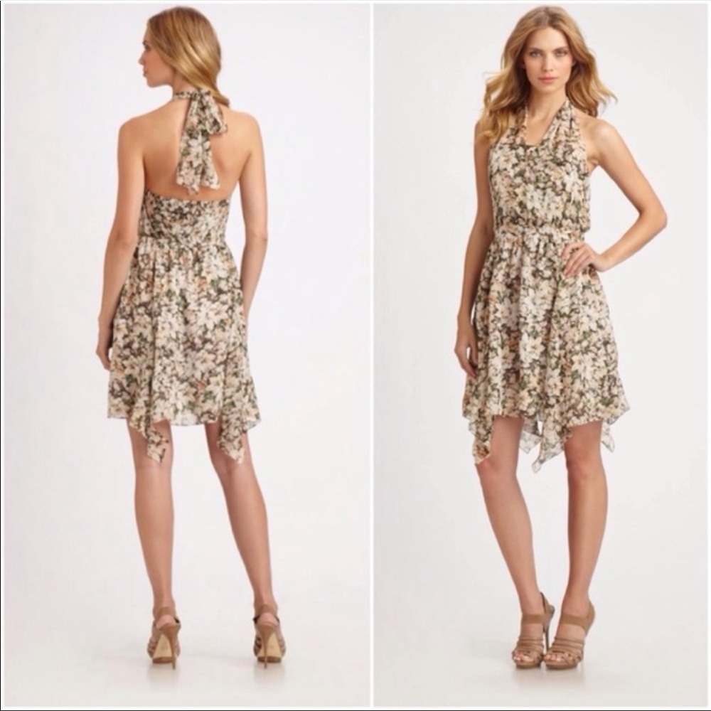 Anthropologie Floral Halter Dress